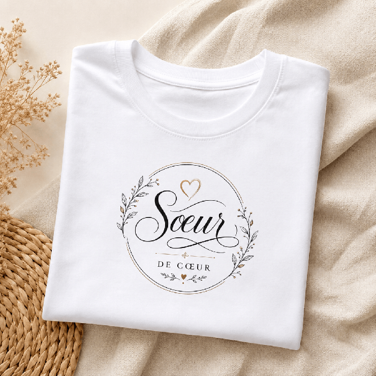                     T-shirt Soeur de coeur
                  