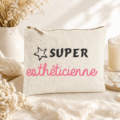 Pochette esthéticienne personnalisée – trousse maquillage cadeau