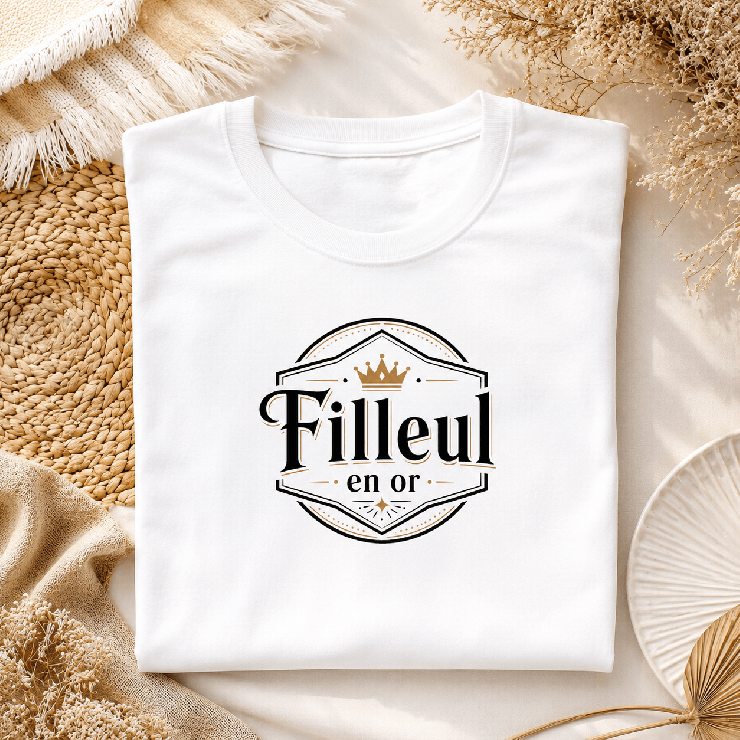                     T-shirt Filleul en or
                  