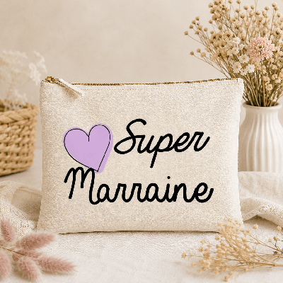 Pochette Marraine - Trousse à maquillage - Idée cadeau original