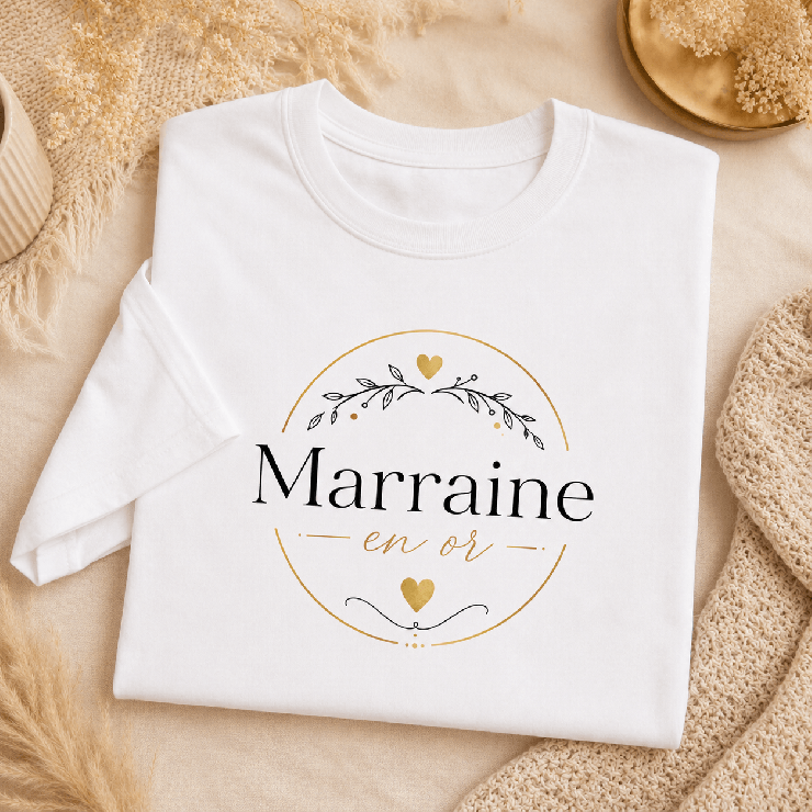                     T-shirt Marraine en or
                  