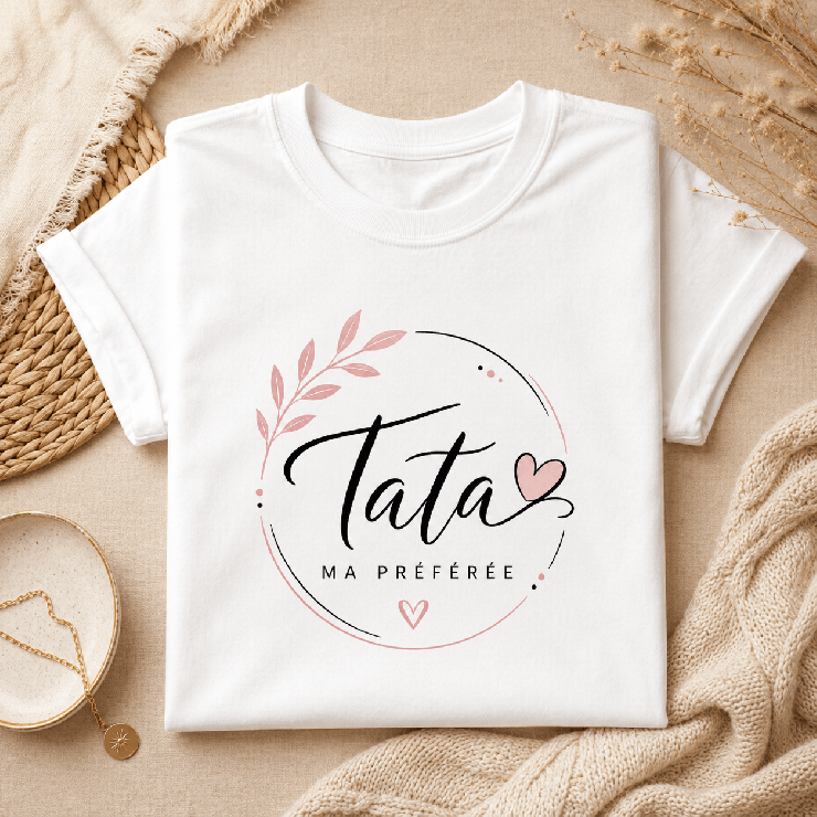                     T-shirt Tata - Pour dire merci avec le coeur
                  