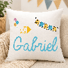 Housse de coussin bébé personnalisée – prénom et naissance - Cadeaux enfant
