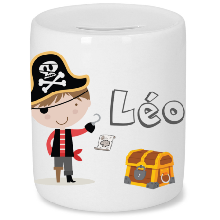      Tirelire pirate avec prénom à personnaliser
    