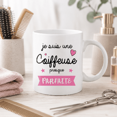 Mug coiffeuse presque parfaite - Fabriqué en France - angora