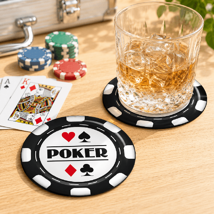       2 Sous Verres "Poker" Jeton
    