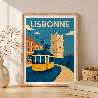 Affiche de Lisbonne - Cadre bois