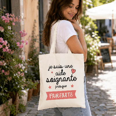 Tote bag aide soignante - Sac original - Livraison rapide!!