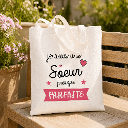 Tote bag Soeur presque parfaite