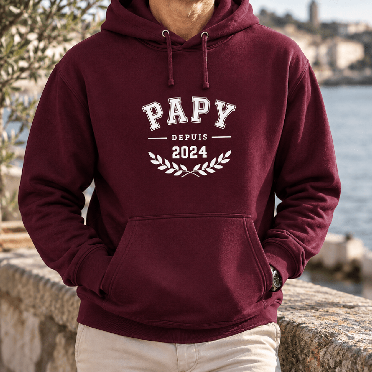                     Sweat Papy avec date personnalisable
                  