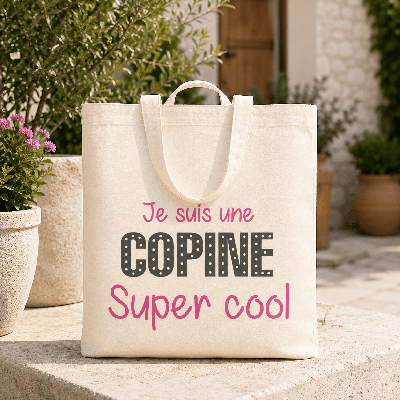 Tote bag Copine - Sac Blanc Amie - Angora