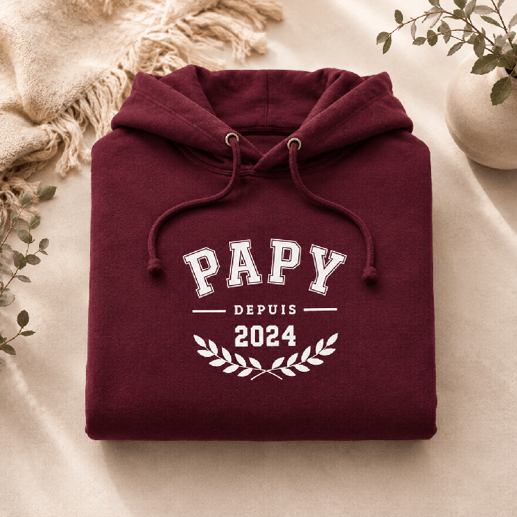                     Sweat Papy avec date - Idée cadeau
                  