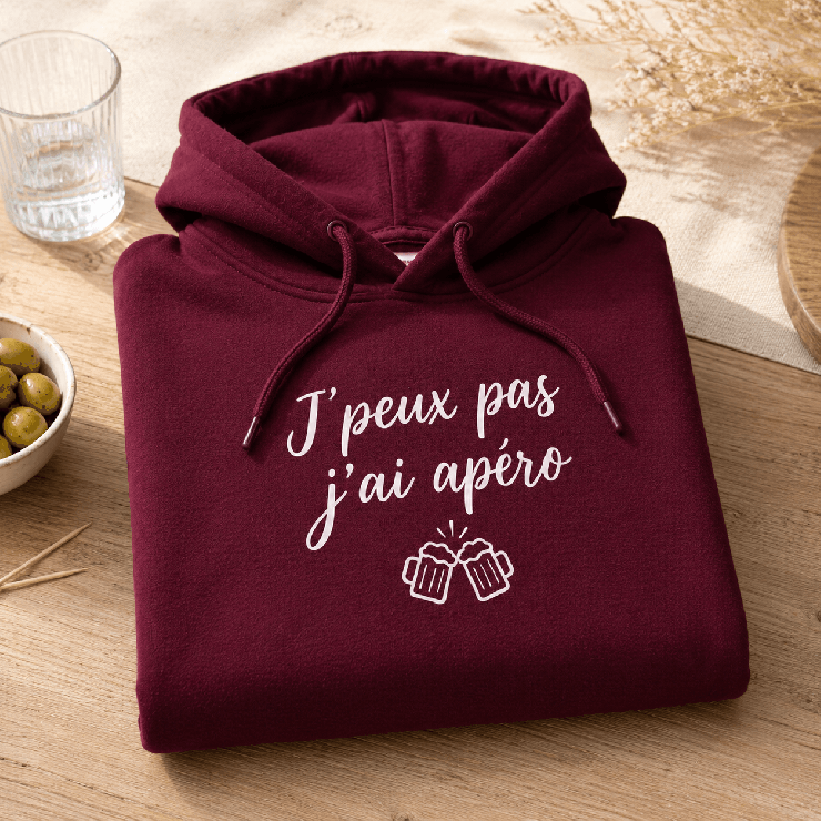                    Sweat J'peux pas j'ai apéro
                  