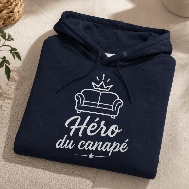                     Sweat humoristique Héro du canapé
                  