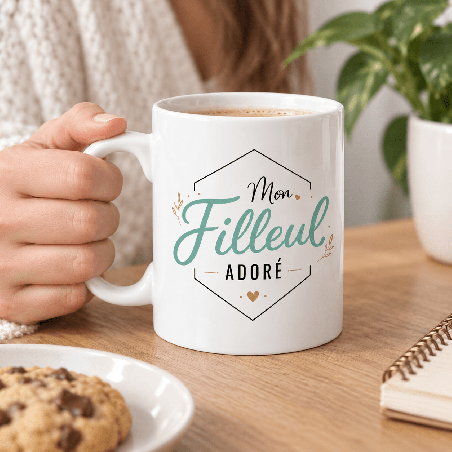       Un mug pour filleul au style doux et élégant
    