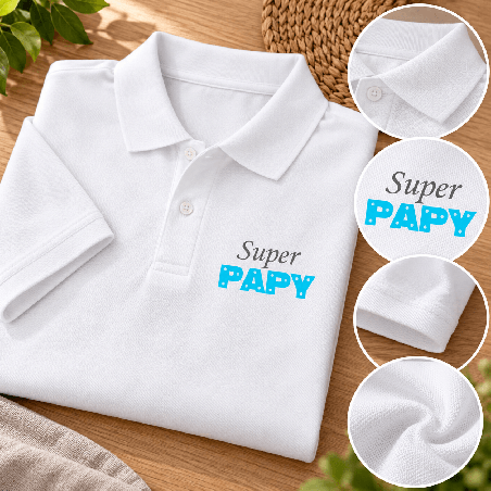       Un polo blanc pour valoriser votre grand-père au quotidien
    