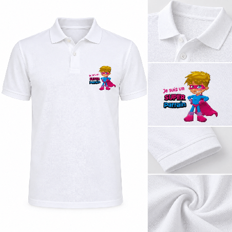       Un polo homme imprimé en France, facile à porter
    