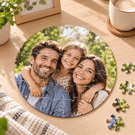       Puzzle rond personnalisable 24 pièces photo - Em création
    