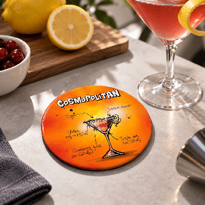 Achat - vente 2 Sous Verres "cocktail" Cosmopolitan