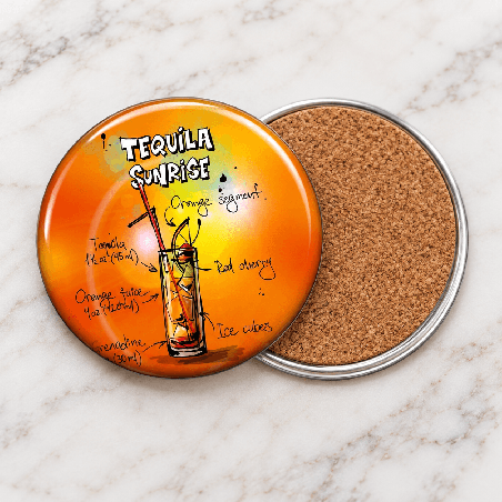       2 Sous Verres "cocktail" Tequila Sunrise
    