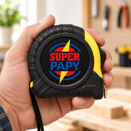       Mètre déroulant Super Papy jaune, cadeau grand-père
    