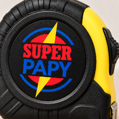       Mètre déroulant Super Papy jaune, cadeau grand-père
    