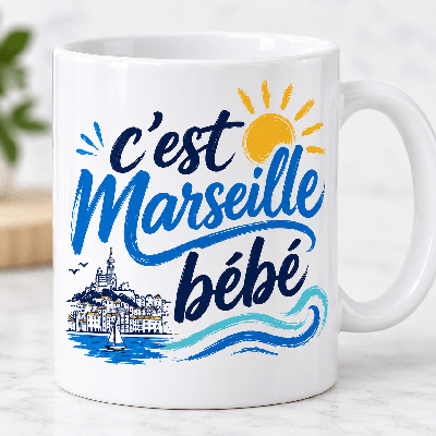 Mug C’est Marseille bébé en céramique imprimé en France