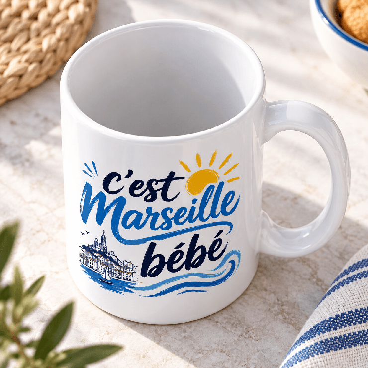       Mug C’est Marseille bébé en céramique imprimé en France
    
