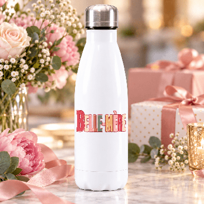 Bouteille isotherme Belle-mère blanche 500ml cadeau fun