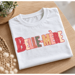 T-shirt Belle-mère à lettrage coloré
