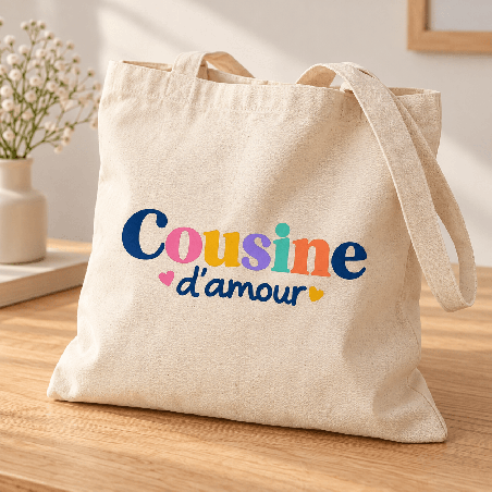       Un tote bag pour cousine avec message d’amour à offrir simplement
    