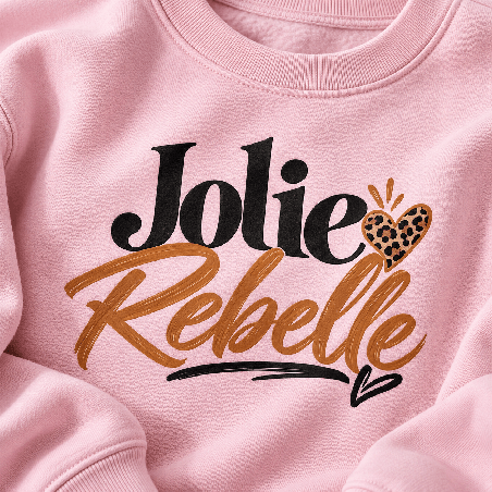       Un sweat à message Jolie Rebelle pour adulte au style affirmé
    