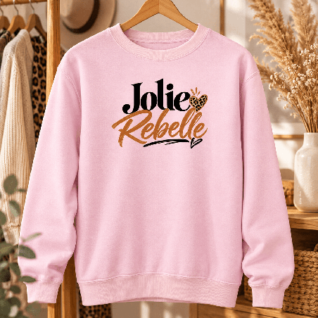       Sweat pour femme avec message Jolie Rebelle
    