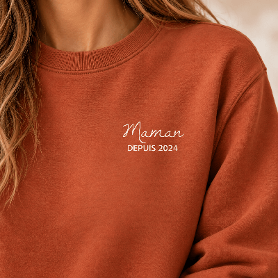 Sweatshirt femme avec message et année