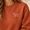 Sweatshirt femme avec message et année - Couleur : Mokka