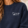Sweatshirt femme avec message et année - Couleur : Bleu marine