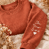 Sweat femme avec prénom sur la manche - Couleur : Mokka