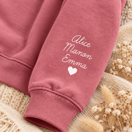       Sweatshirt avec prénom enfants sur la manche
    