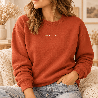 Sweatshirt à message Prénom + cool - Couleur : Mokka