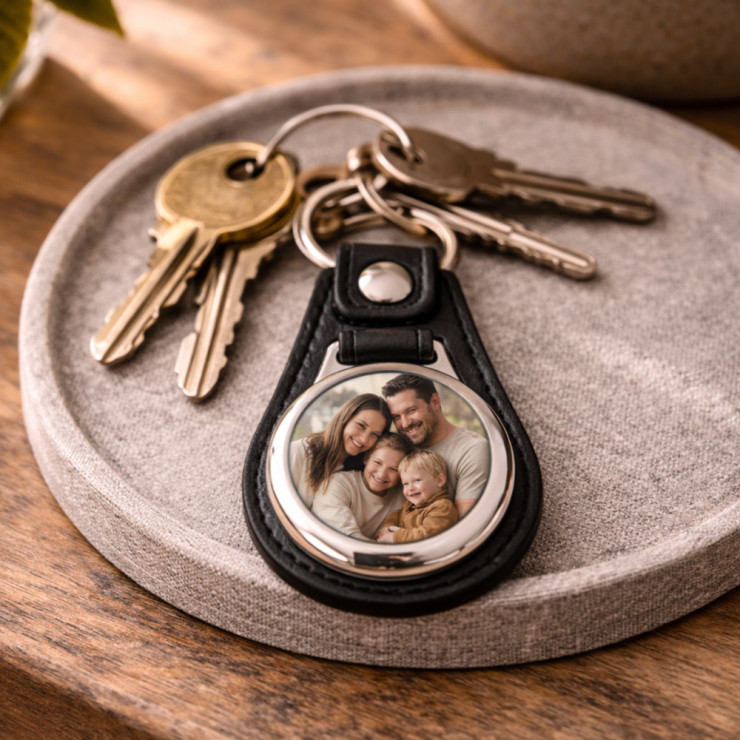 Personalisierte Schlüsselanhänger aus Kunstleder, hergestellt in Frankreich