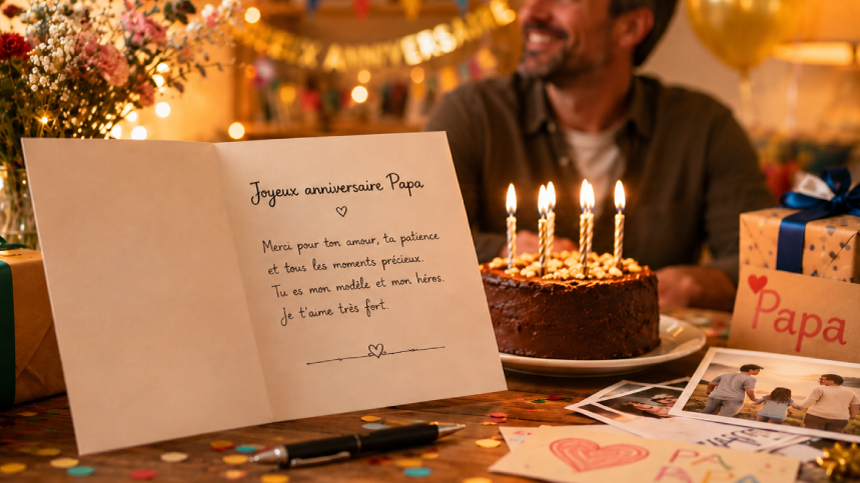Ecrire un beau message d’anniversaire pour papa